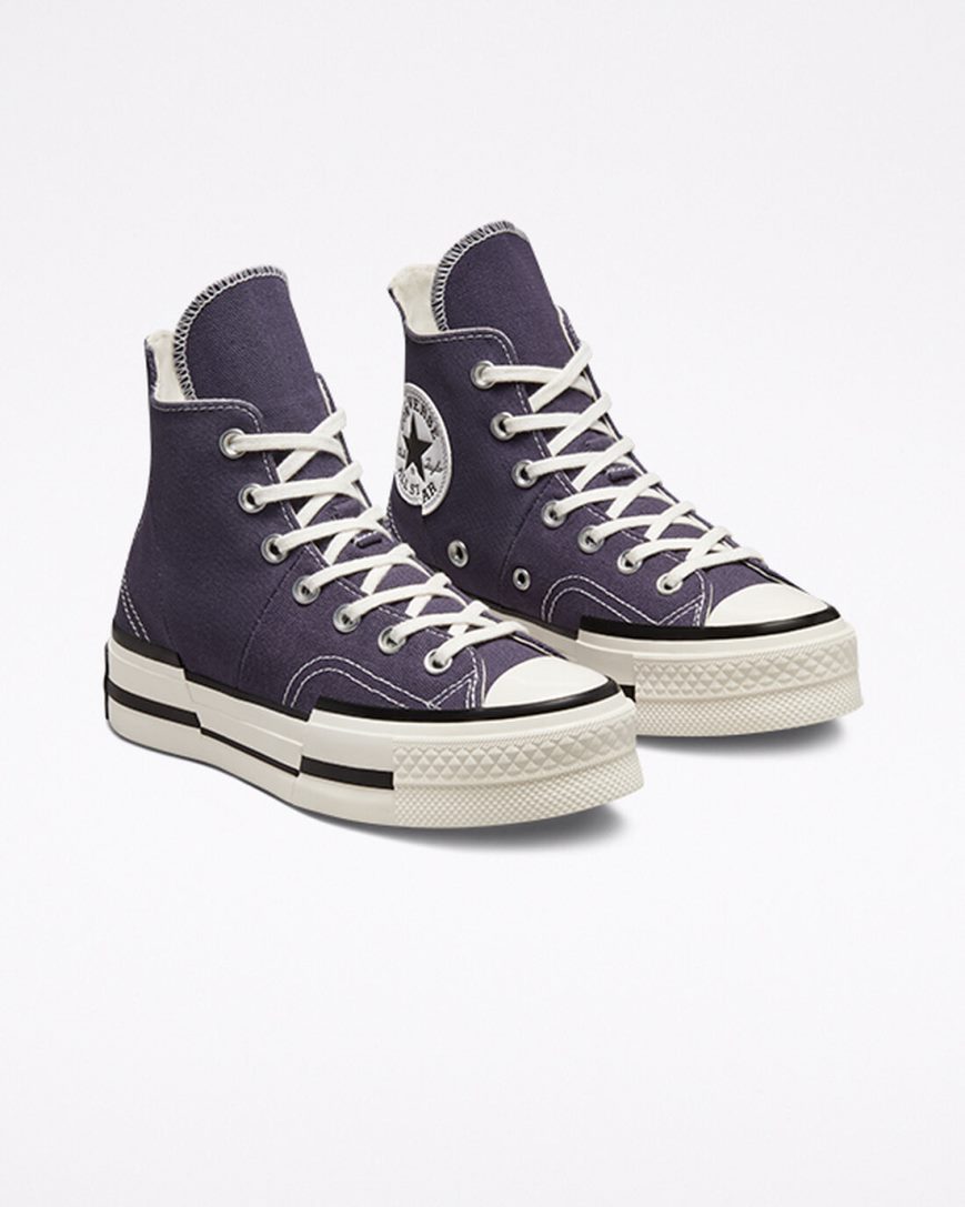 Converse Chuck 70 Plus Høye Sko Herre Lilla Svarte | 437HSLQGC