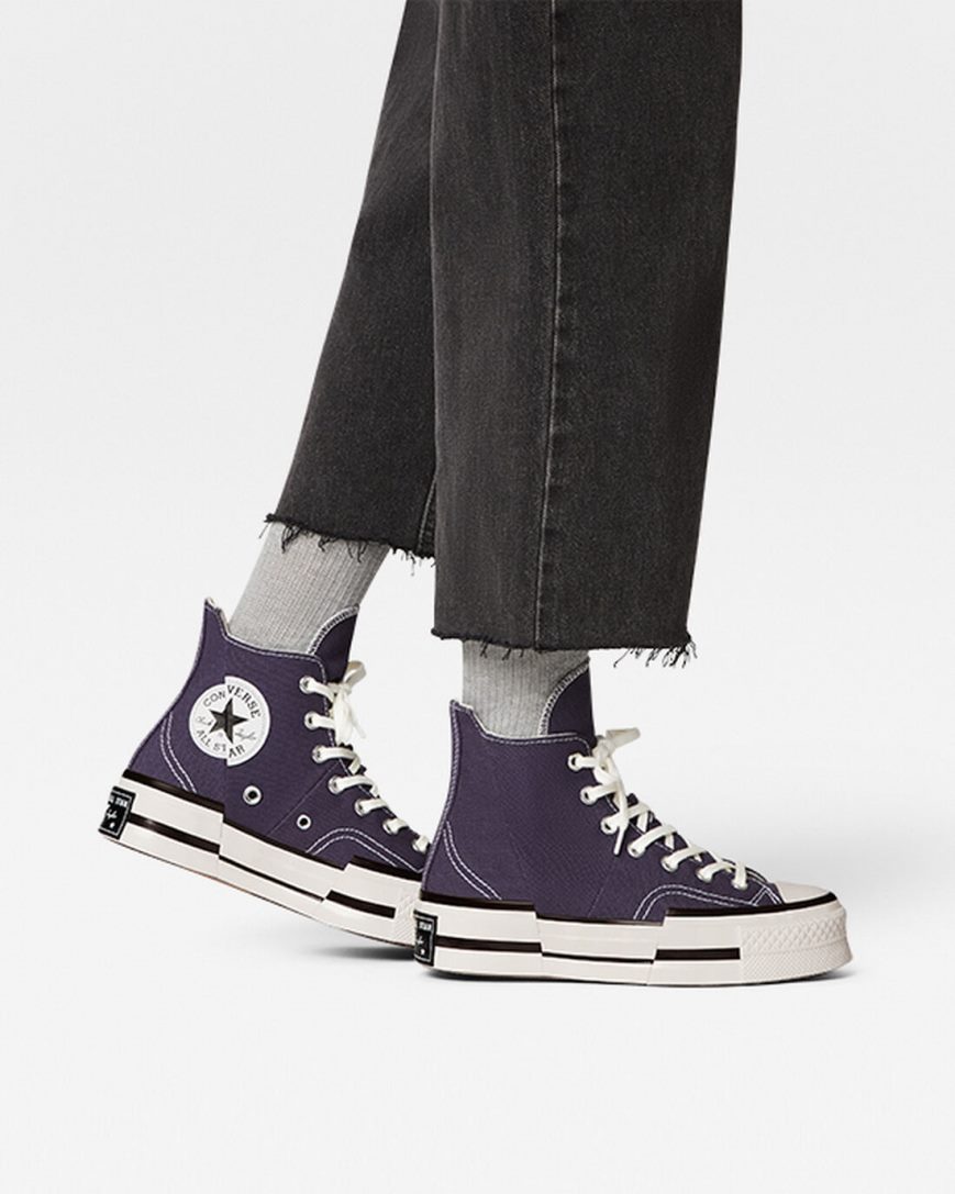 Converse Chuck 70 Plus Høye Sko Herre Lilla Svarte | 437HSLQGC