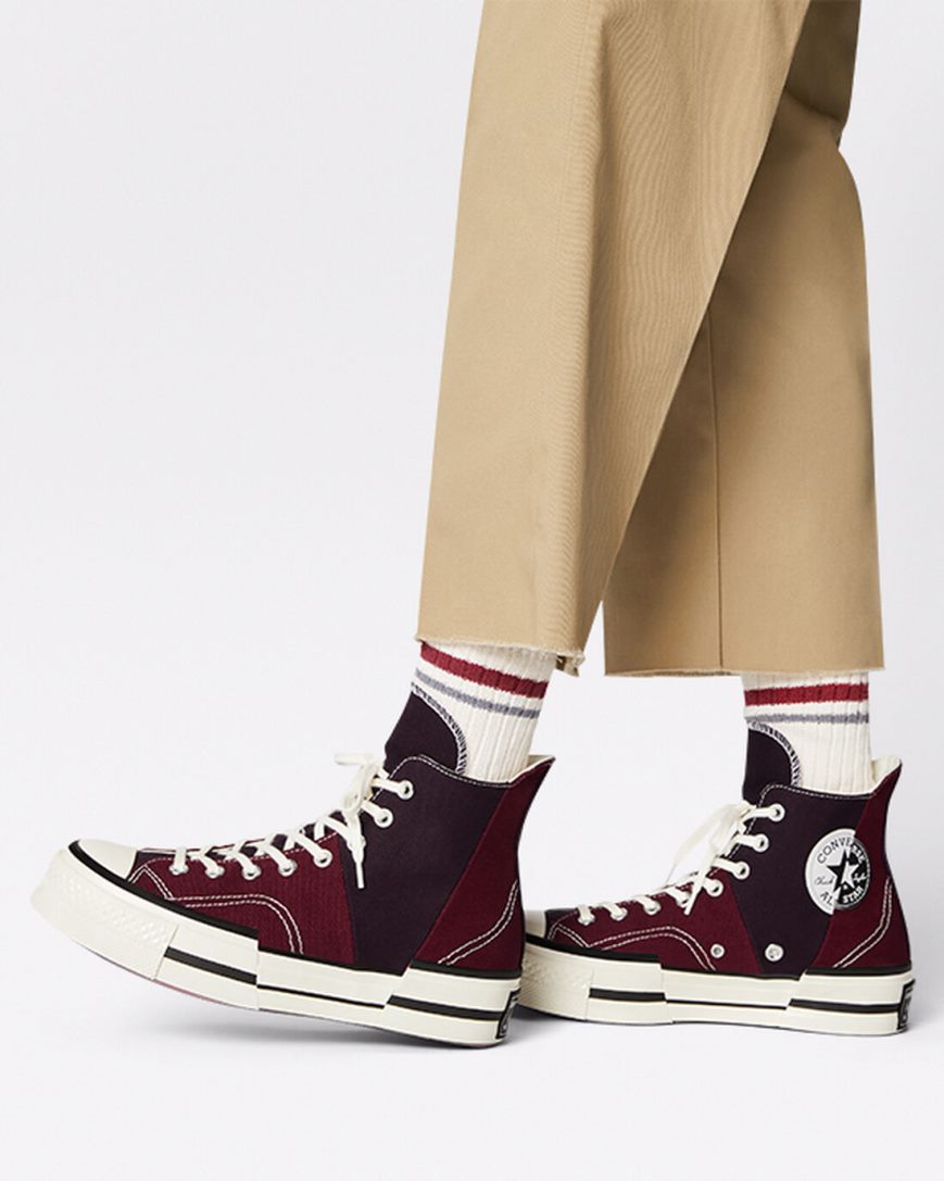 Converse Chuck 70 Plus Høye Sko Herre Mørke Rød Svarte | 849ZDUMNV
