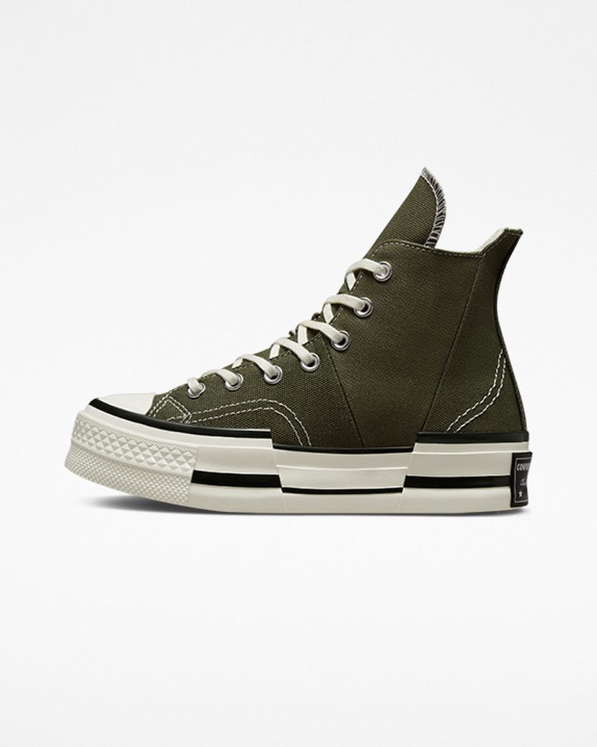 Converse Chuck 70 Plus Høye Sko Herre Olivengrønne Svarte | 953DELVZI