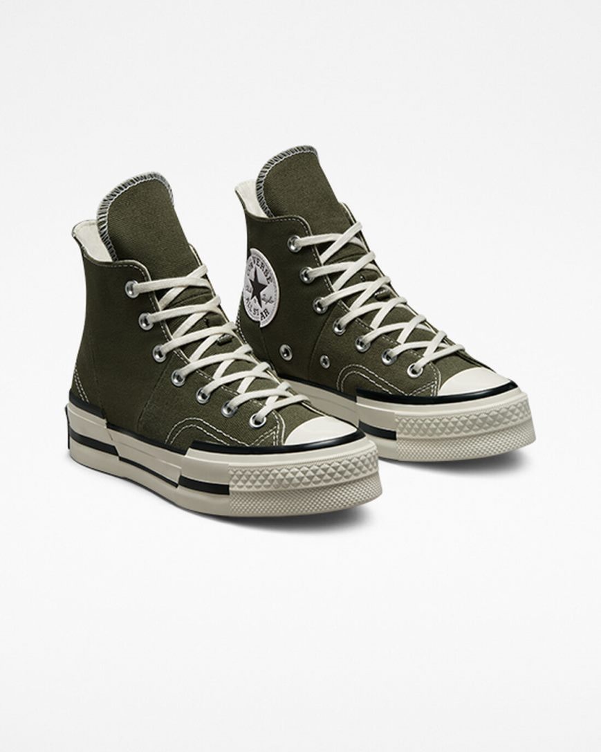 Converse Chuck 70 Plus Høye Sko Herre Olivengrønne Svarte | 953DELVZI