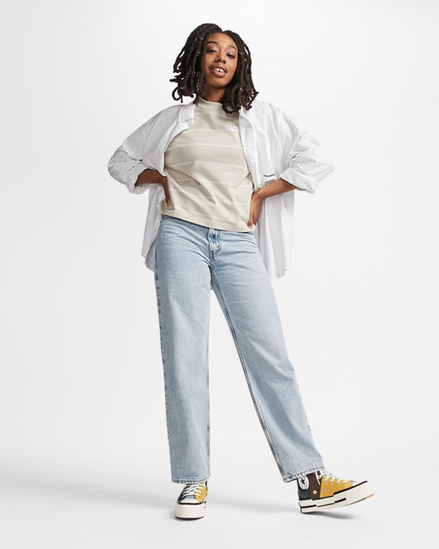 Converse Chuck 70 Plus Materiale Mashup Høye Sko Dame Brune Marineblå | 041DQXVFY