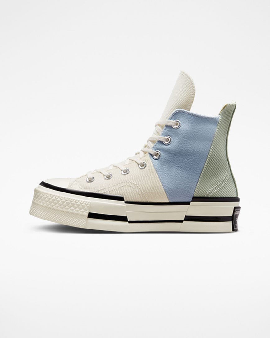 Converse Chuck 70 Plus Materiale Mashup Høye Sko Dame Olivengrønne | 958ENRTMO