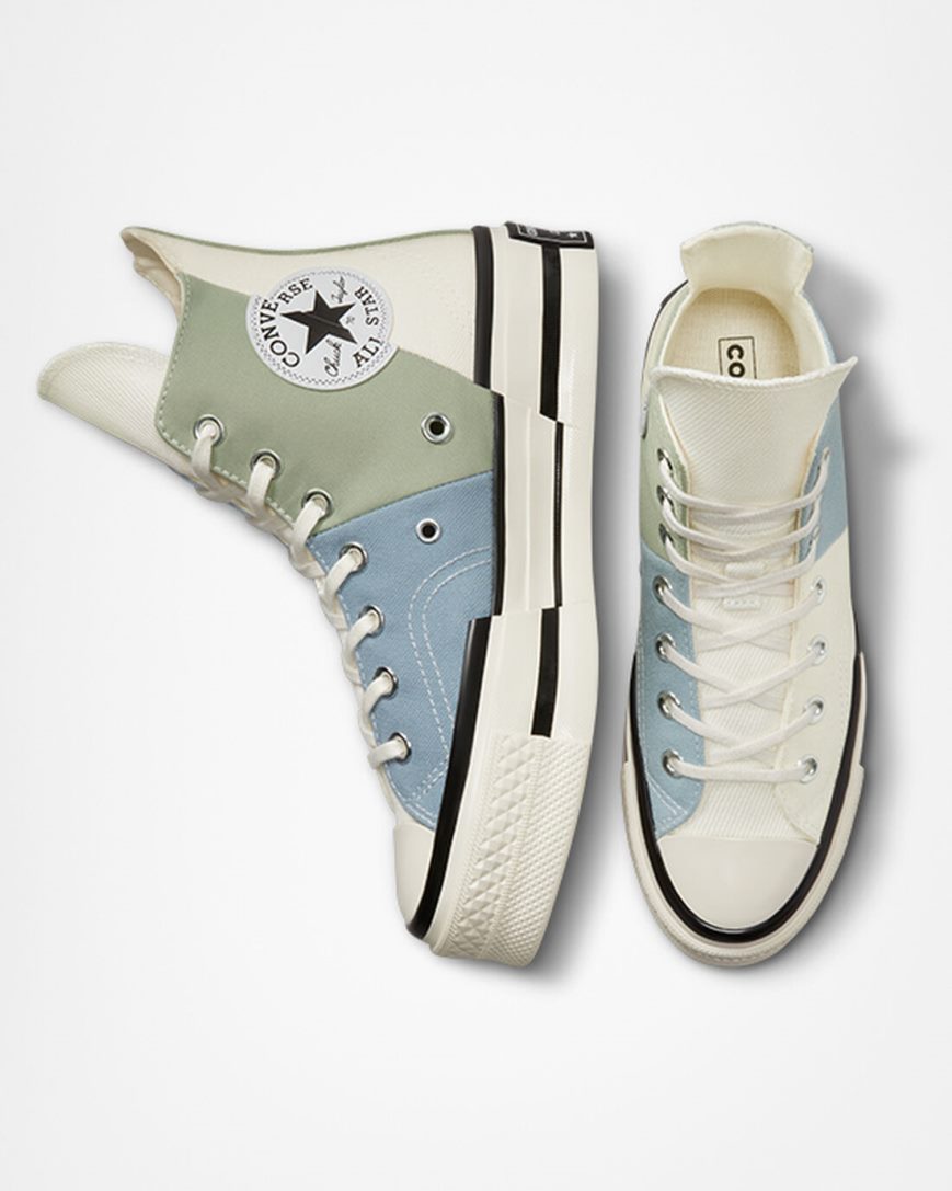 Converse Chuck 70 Plus Materiale Mashup Høye Sko Dame Olivengrønne | 958ENRTMO