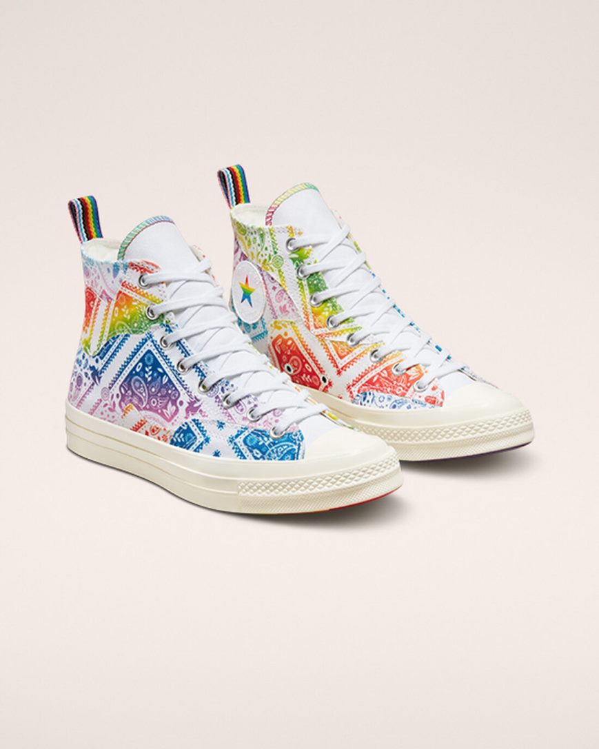 Converse Chuck 70 Pride Høye Sko Dame Hvite Rød | 278DGOZNA