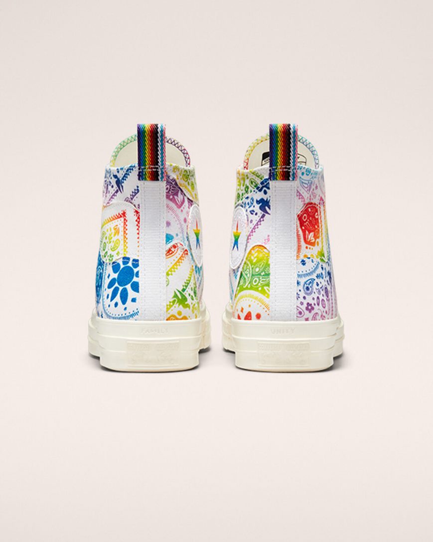 Converse Chuck 70 Pride Høye Sko Dame Hvite Rød | 278DGOZNA