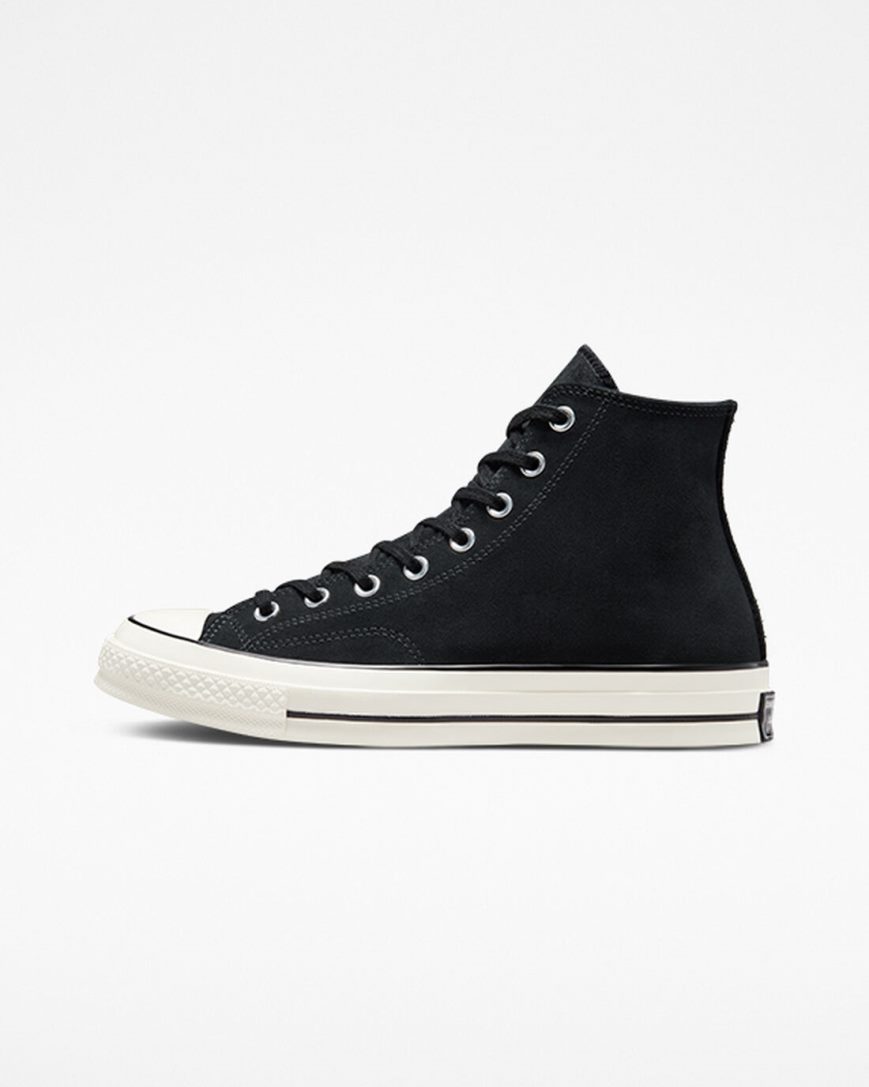 Converse Chuck 70 Semsket Skinn Høye Sko Dame Svarte | 054QWHAPB
