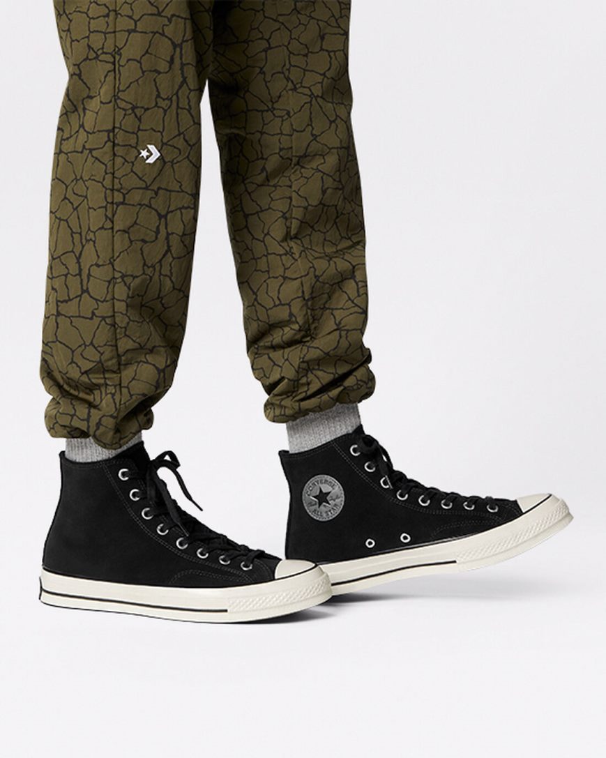 Converse Chuck 70 Semsket Skinn Høye Sko Dame Svarte | 054QWHAPB