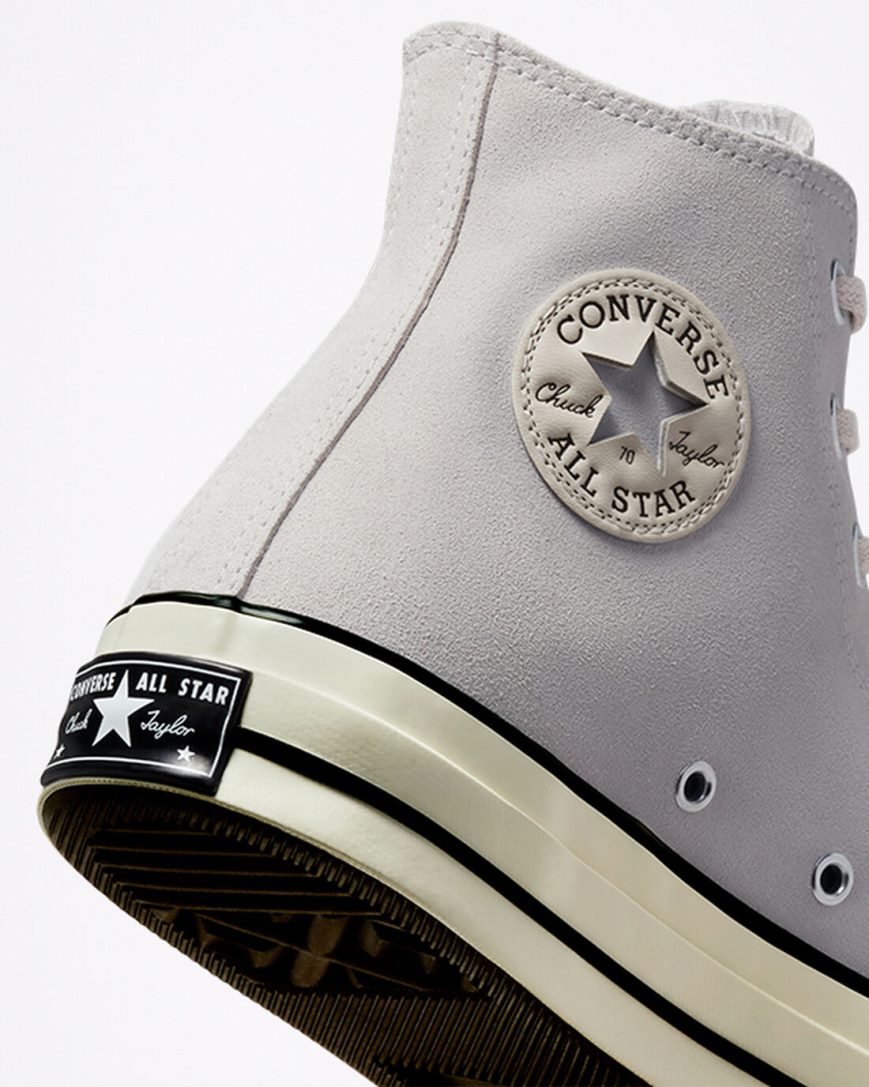 Converse Chuck 70 Semsket Skinn Høye Sko Herre Beige Svarte | 846PGFMDY