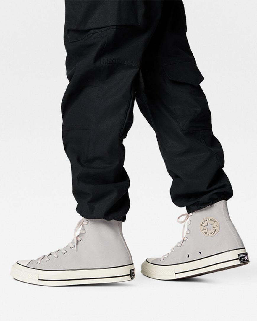Converse Chuck 70 Semsket Skinn Høye Sko Herre Beige Svarte | 846PGFMDY