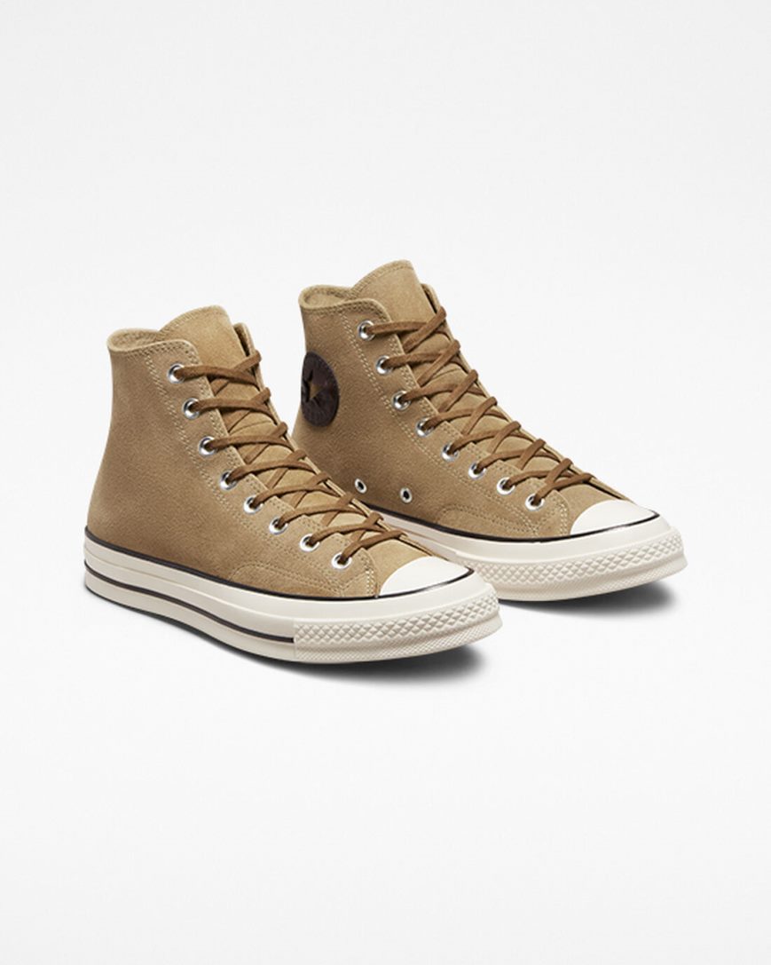 Converse Chuck 70 Semsket Skinn Høye Sko Herre Brune Svarte | 849WXKNLP