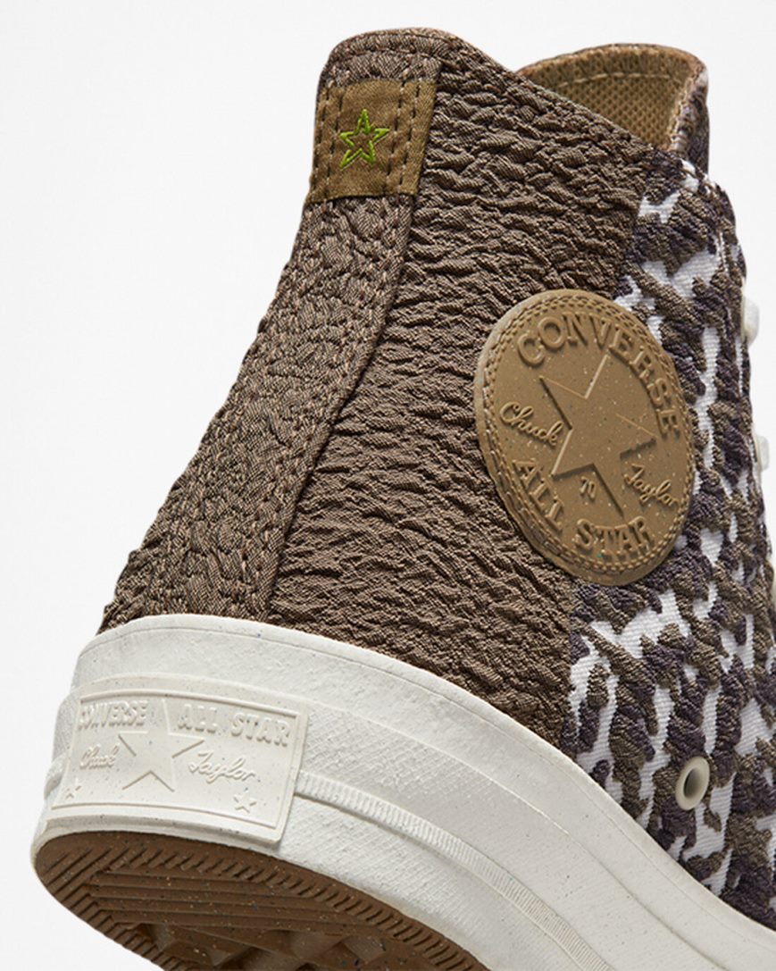 Converse Chuck 70 Split Upper Jacquard Camo Høye Sko Dame Brune Mørke | 138KRSTGP
