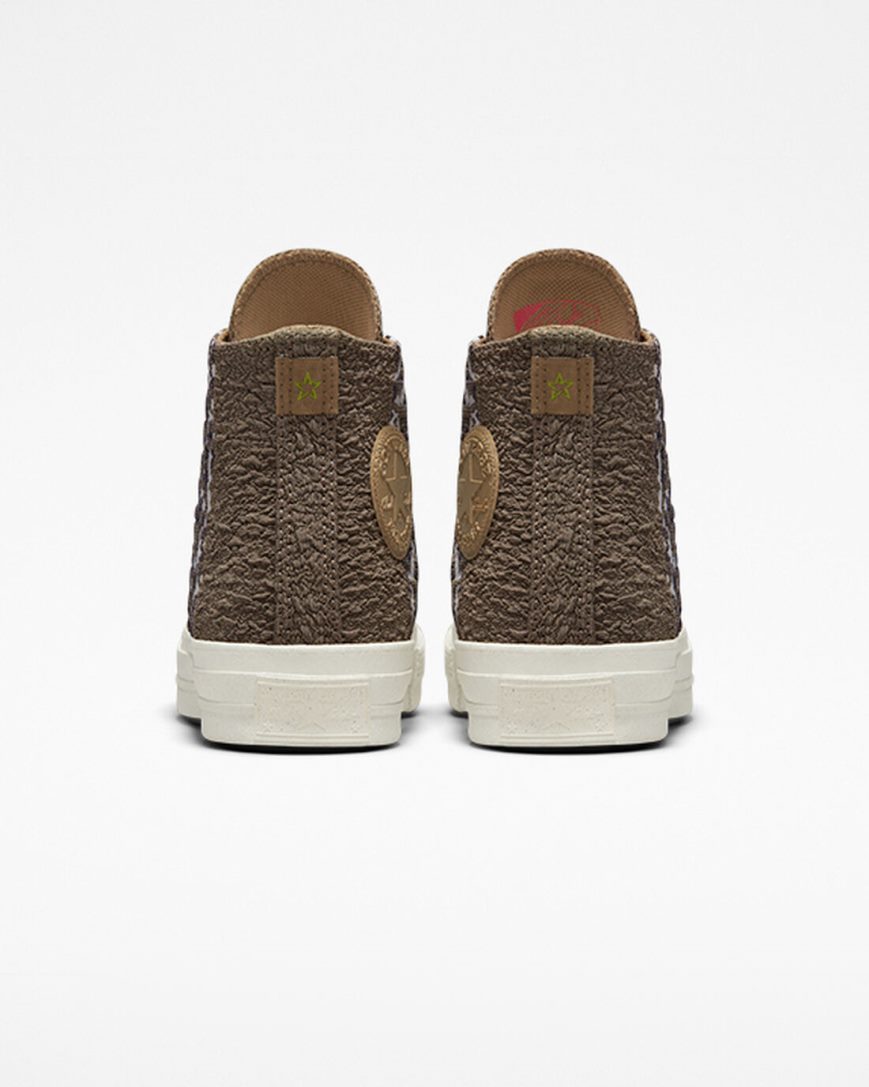 Converse Chuck 70 Split Upper Jacquard Camo Høye Sko Dame Brune Mørke | 138KRSTGP