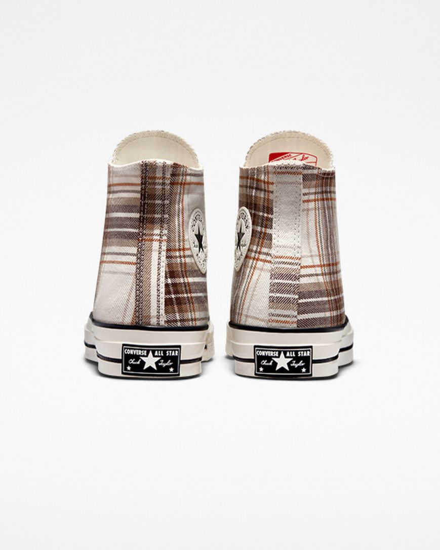 Converse Chuck 70 Tartan Høye Sko Dame Beige Svarte | 432YGTDER