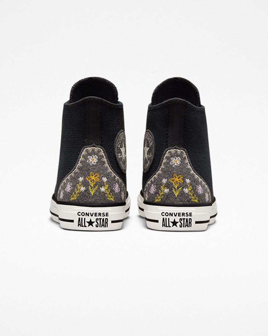 Converse Chuck Taylor All Star Autumn Embroidery Høye Sko Dame Svarte Rosa | 328UOSRVX