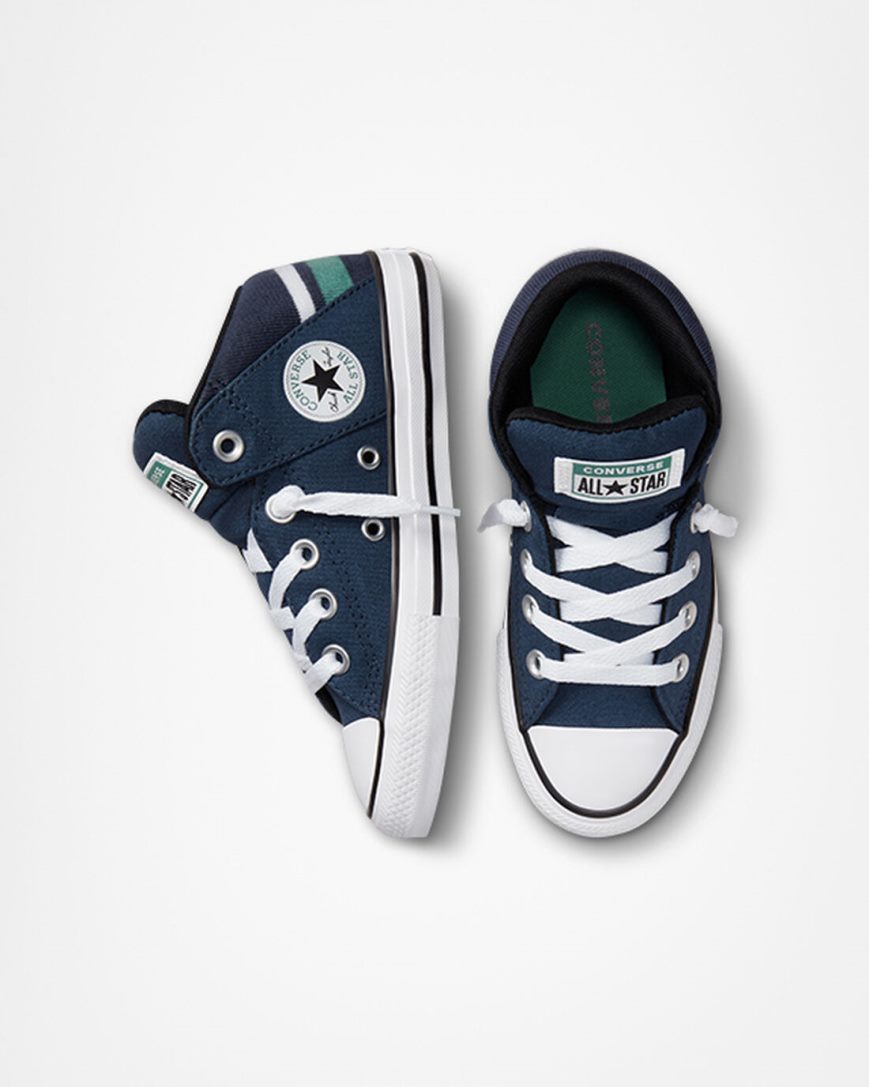 Converse Chuck Taylor All Star Axel Varsity Club Høye Sko Jente Marineblå Hvite | 830IPJWTX