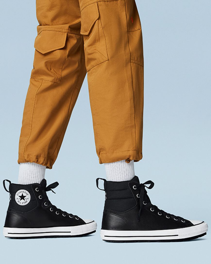Converse Chuck Taylor All Star Berkshire Høye Vinterstøvler Dame Svarte Hvite Svarte | 038SEIWDH