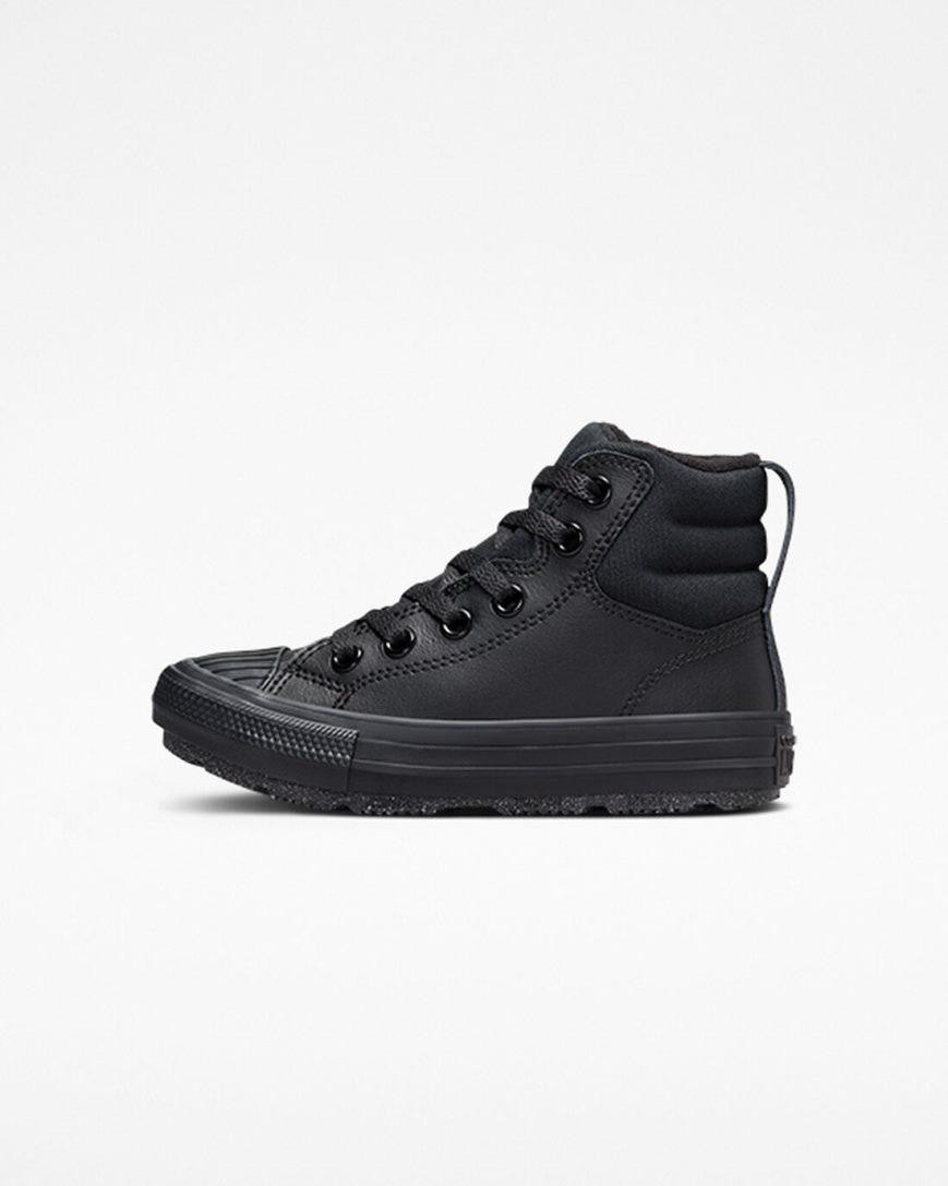 Converse Chuck Taylor All Star Berkshire Boot Lær Høye Sko Gutt Svarte Grå | 619AMQHWT