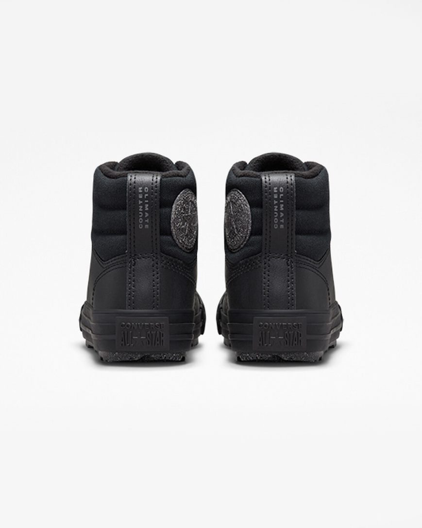 Converse Chuck Taylor All Star Berkshire Boot Lær Høye Sko Gutt Svarte Grå | 619AMQHWT