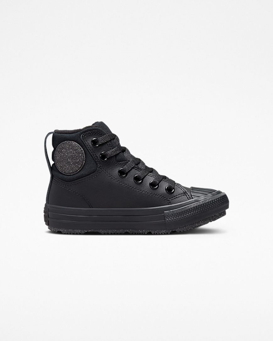 Converse Chuck Taylor All Star Berkshire Boot Lær Høye Sko Gutt Svarte Grå | 619AMQHWT