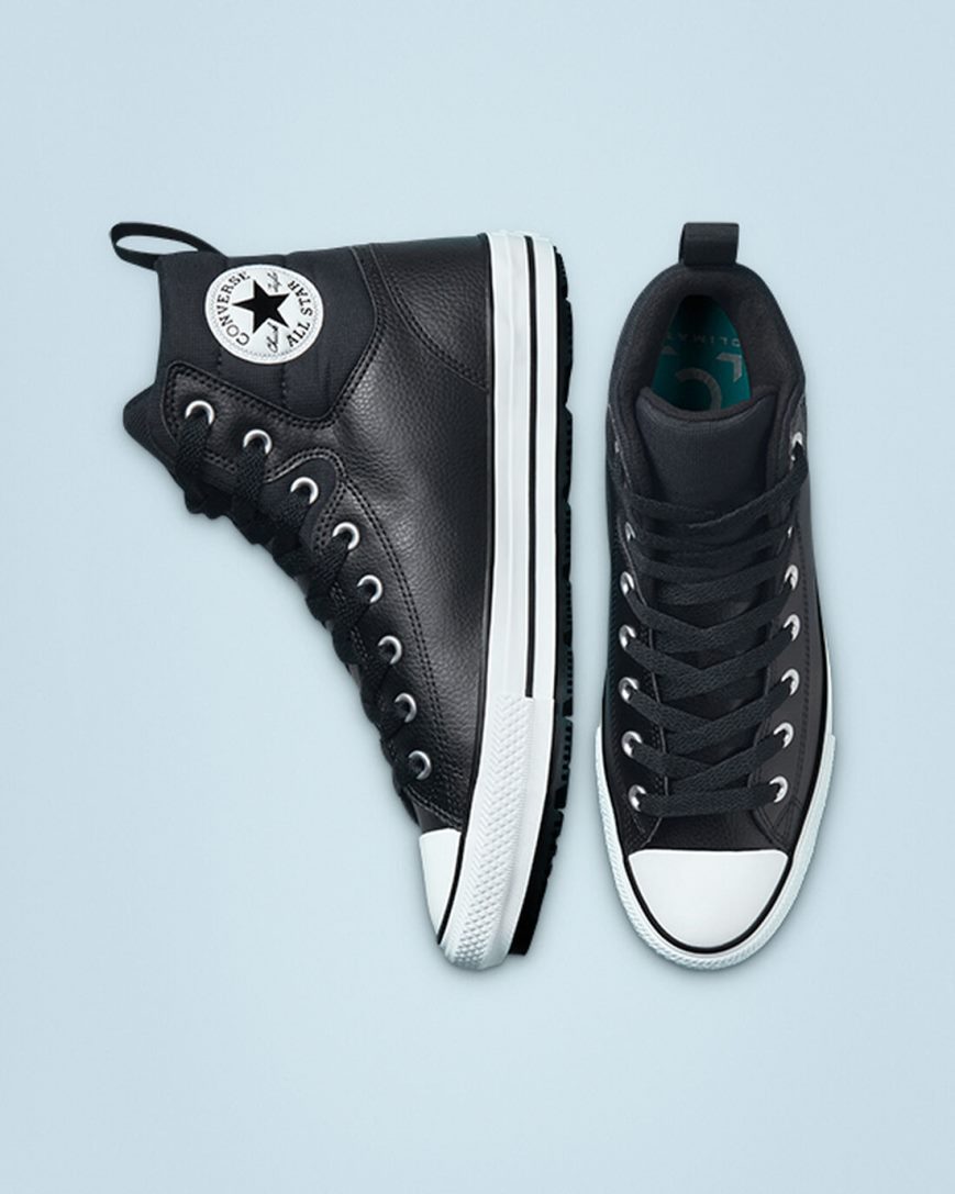 Converse Chuck Taylor All Star Berkshire Høye Vinterstøvler Herre Svarte Hvite Svarte | 724LYUXDO