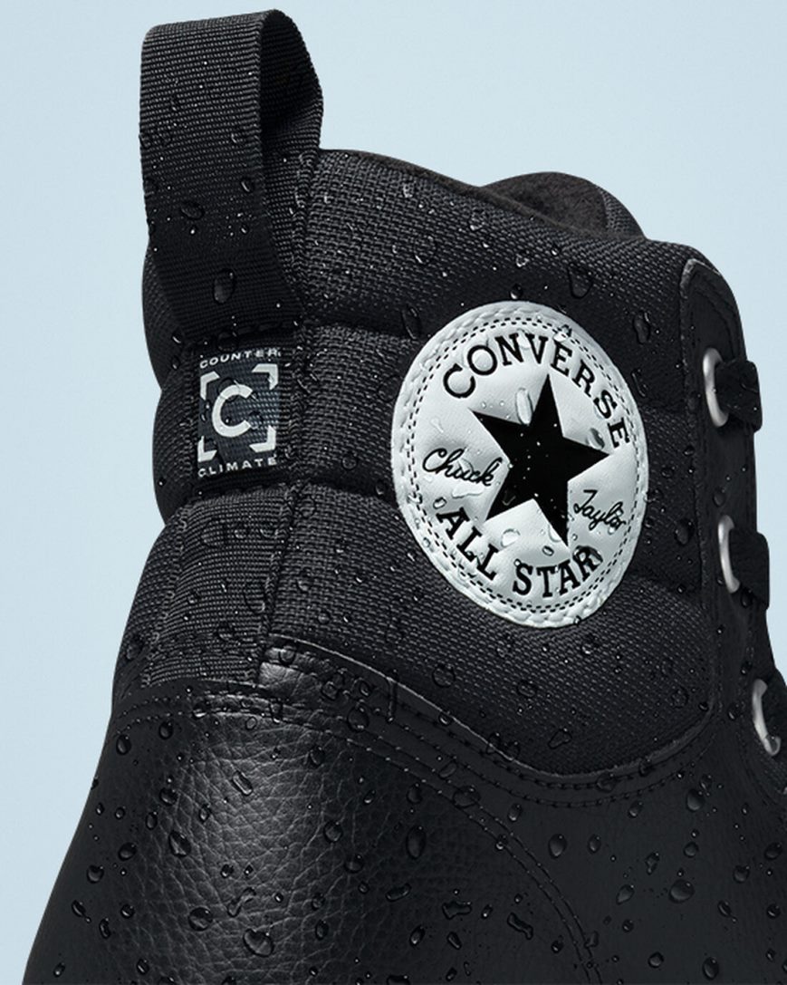 Converse Chuck Taylor All Star Berkshire Høye Vinterstøvler Herre Svarte Hvite Svarte | 724LYUXDO