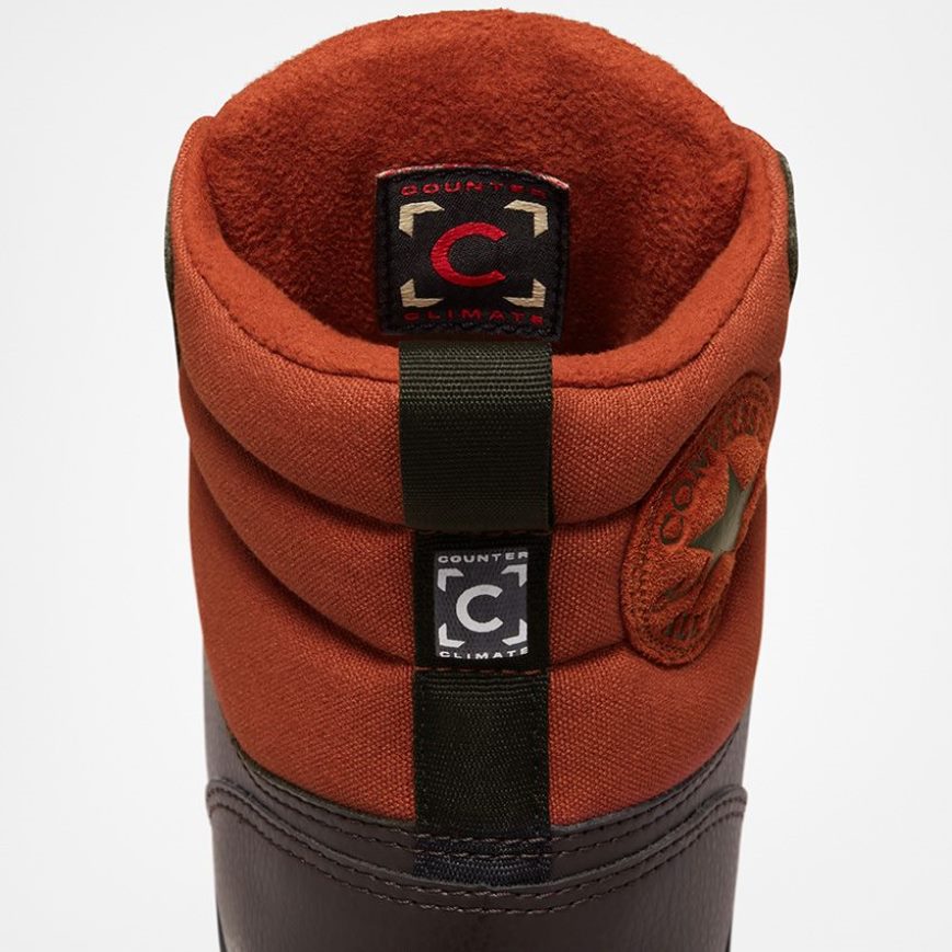 Converse Chuck Taylor All Star Berkshire Vann Resistant Høye Vinterstøvler Dame Brune Oransje Svarte | 871MHJFEA