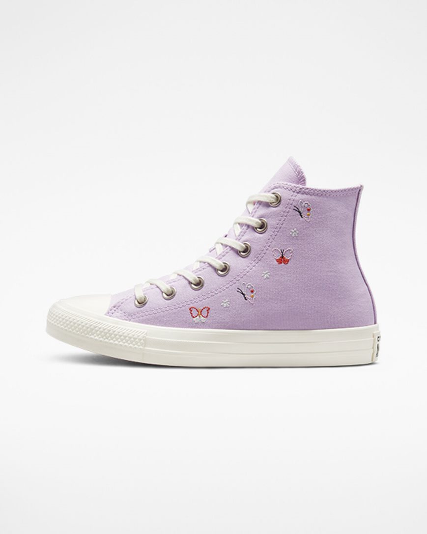 Converse Chuck Taylor All Star Butterfly Wings Høye Sko Dame Lilla Svarte | 159GUCHNY