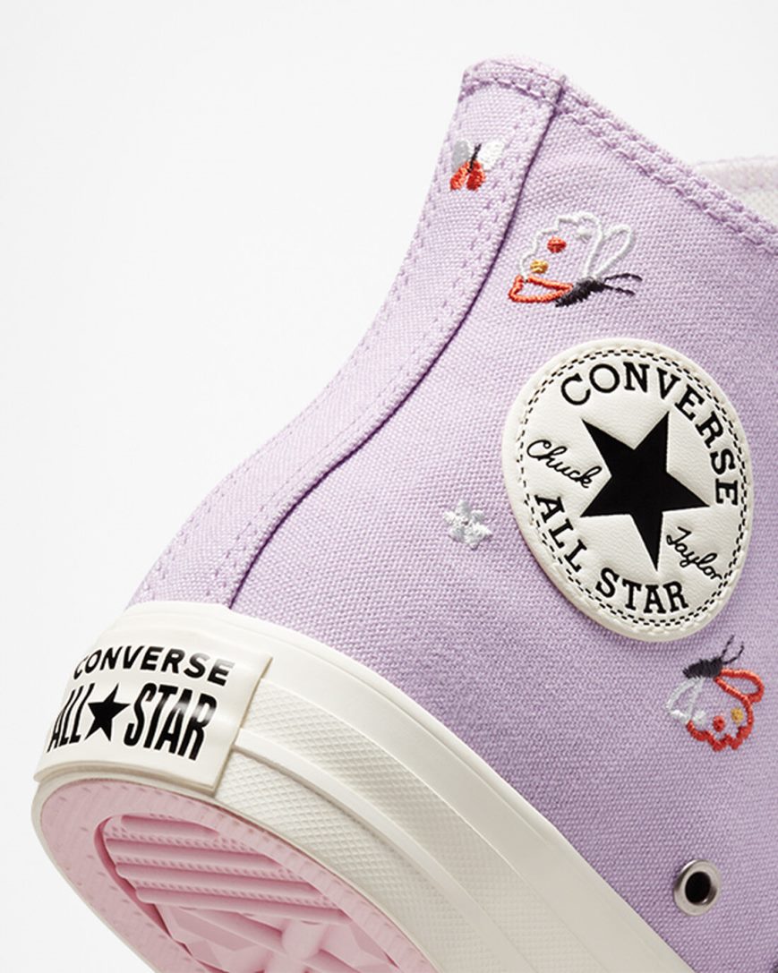 Converse Chuck Taylor All Star Butterfly Wings Høye Sko Dame Lilla Svarte | 159GUCHNY