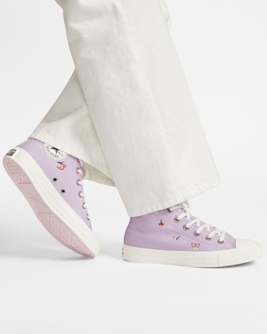Converse Chuck Taylor All Star Butterfly Wings Høye Sko Dame Lilla Svarte | 159GUCHNY