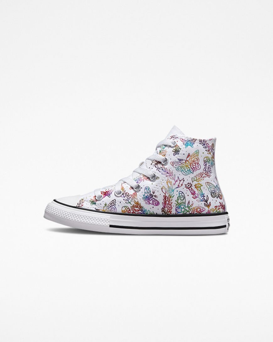 Converse Chuck Taylor All Star Butterfly Shine Høye Sko Jente Hvite Rosa Lilla Blå | 714XYHBKF