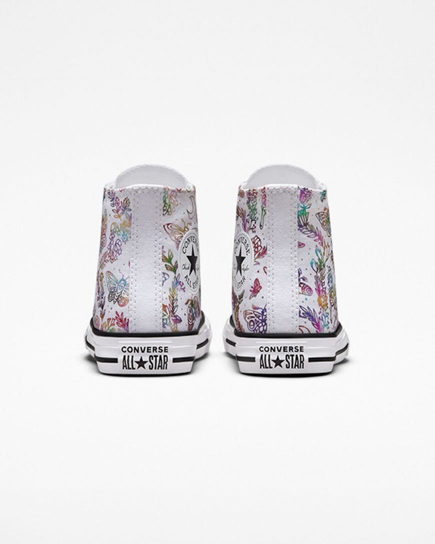 Converse Chuck Taylor All Star Butterfly Shine Høye Sko Jente Hvite Rosa Lilla Blå | 714XYHBKF