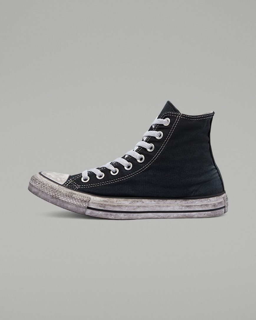 Converse Chuck Taylor All Star Canvas Smoke Høye Sko Dame Svarte Hvite | 753CNXHPI
