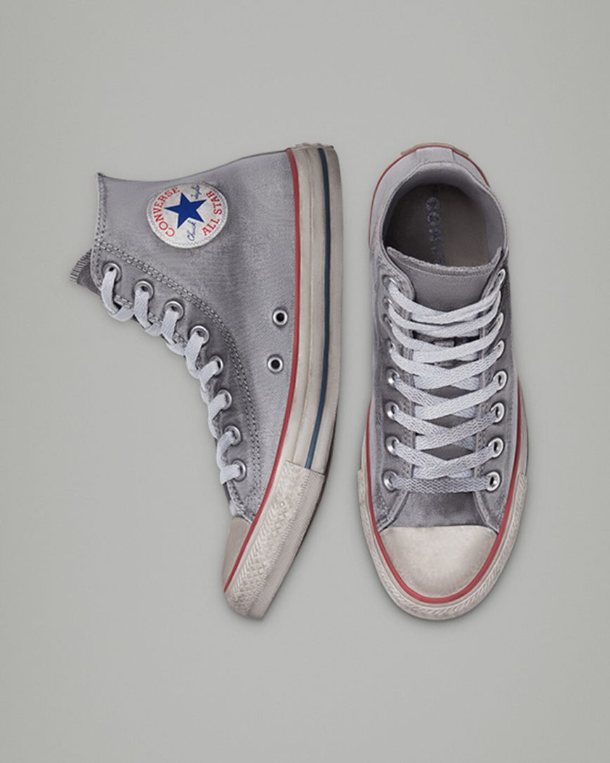 Converse Chuck Taylor All Star Canvas Smoke Høye Sko Dame Grå Hvite | 956VEDRZX