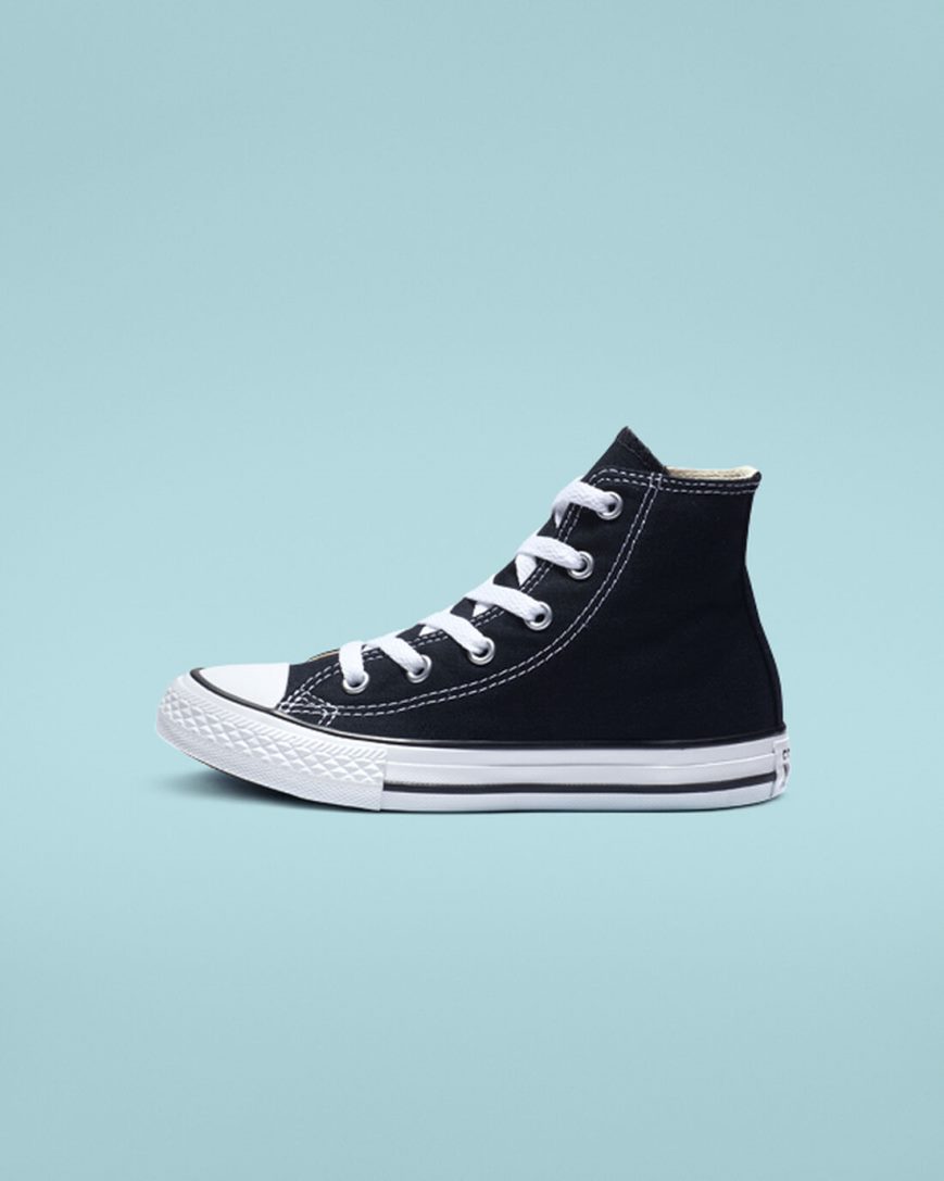 Converse Chuck Taylor All Star Classic Høye Sko Gutt Svarte | 301ROZWEM