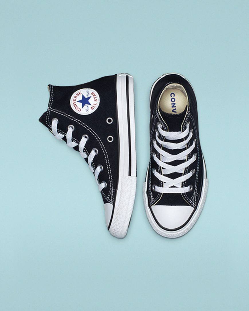 Converse Chuck Taylor All Star Classic Høye Sko Gutt Svarte | 301ROZWEM