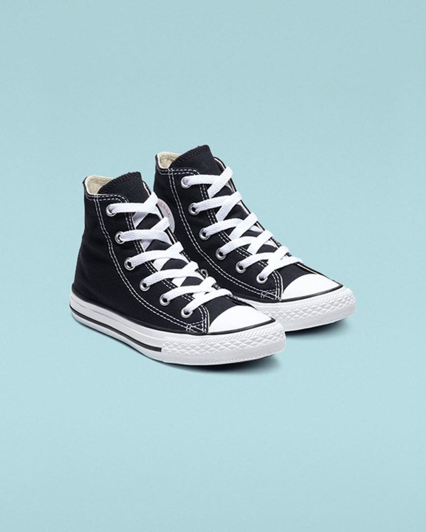 Converse Chuck Taylor All Star Classic Høye Sko Gutt Svarte | 301ROZWEM