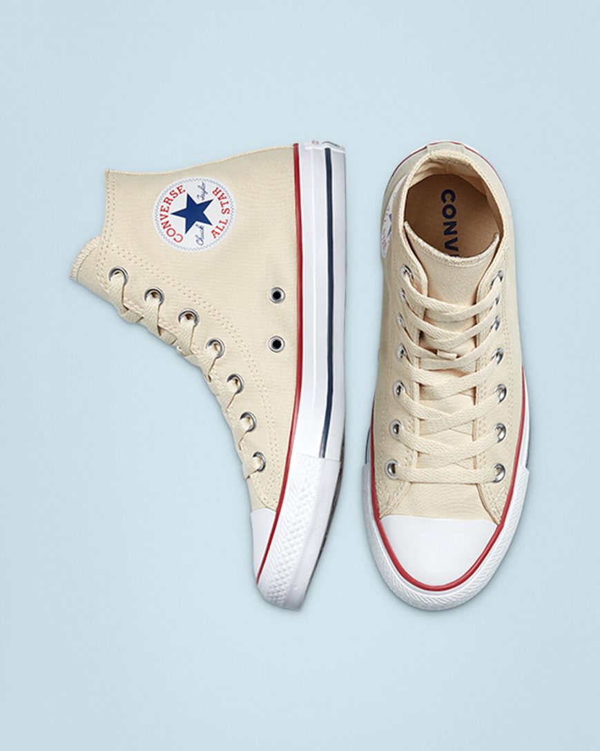 Converse Chuck Taylor All Star Classic Høye Sko Dame Beige Hvite | 749BMHIAS