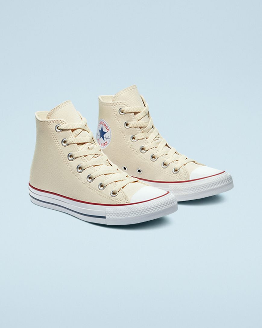 Converse Chuck Taylor All Star Classic Høye Sko Dame Beige Hvite | 749BMHIAS