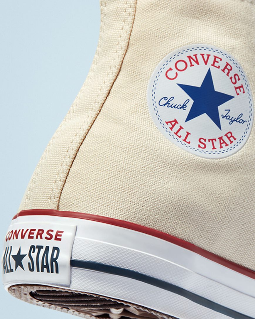 Converse Chuck Taylor All Star Classic Høye Sko Dame Beige Hvite | 749BMHIAS