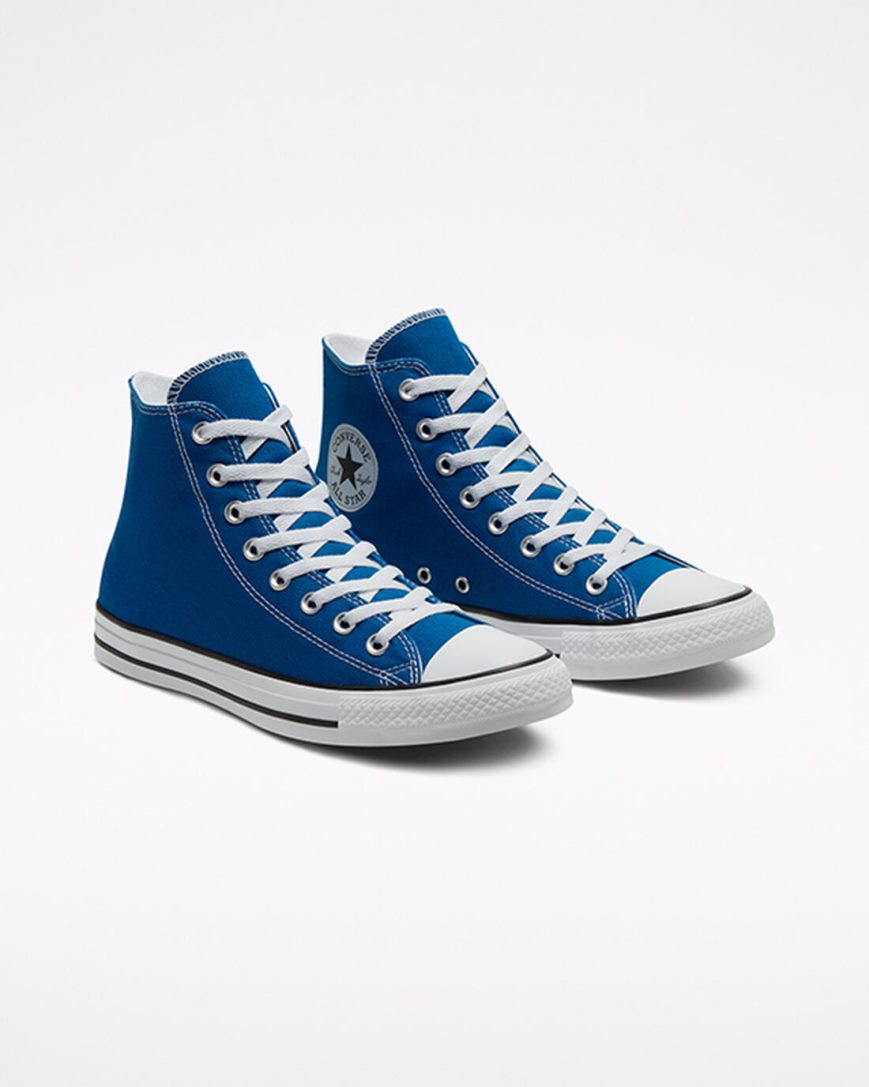 Converse Chuck Taylor All Star Classic Høye Sko Herre Blå Hvite | 798YEJAON