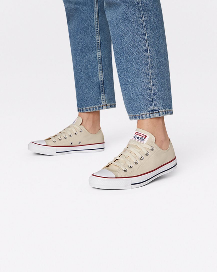 Converse Chuck Taylor All Star Classic Lave Sko Dame Beige Hvite | 041ACJSNQ