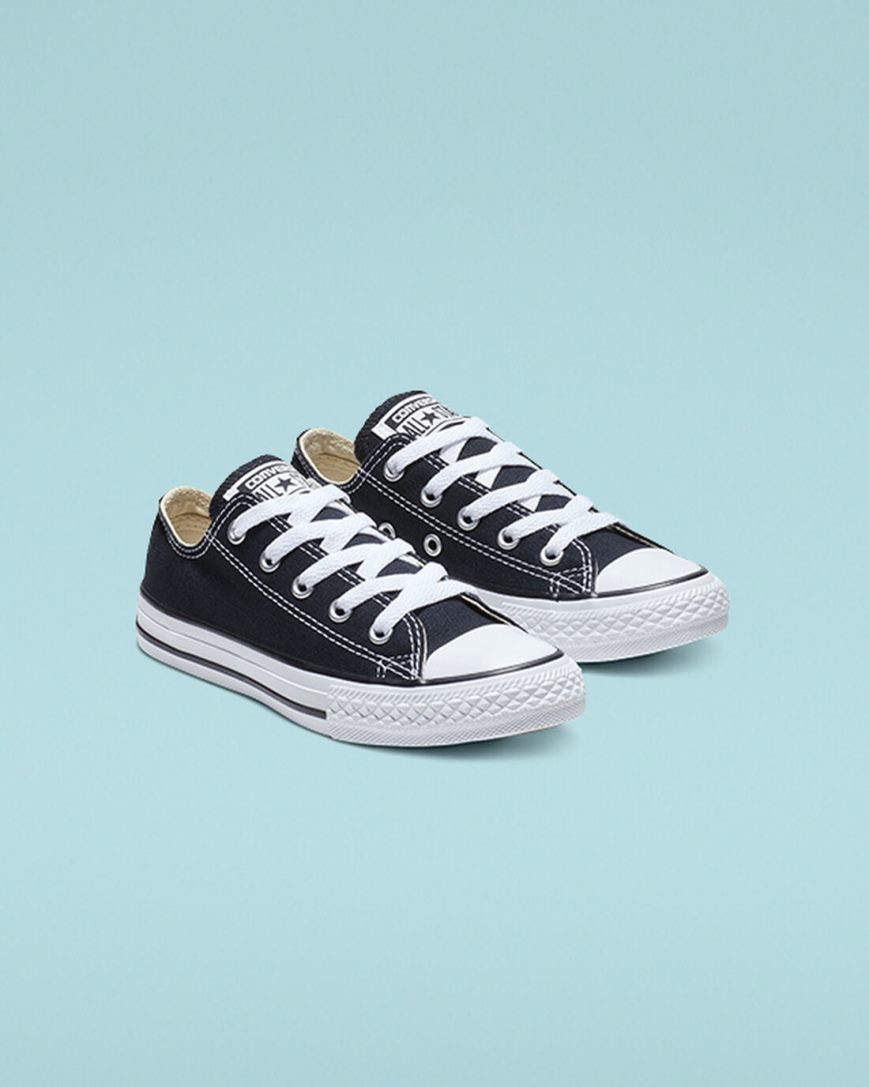 Converse Chuck Taylor All Star Classic Lave Sko Jente Svarte | 713GQKEYP