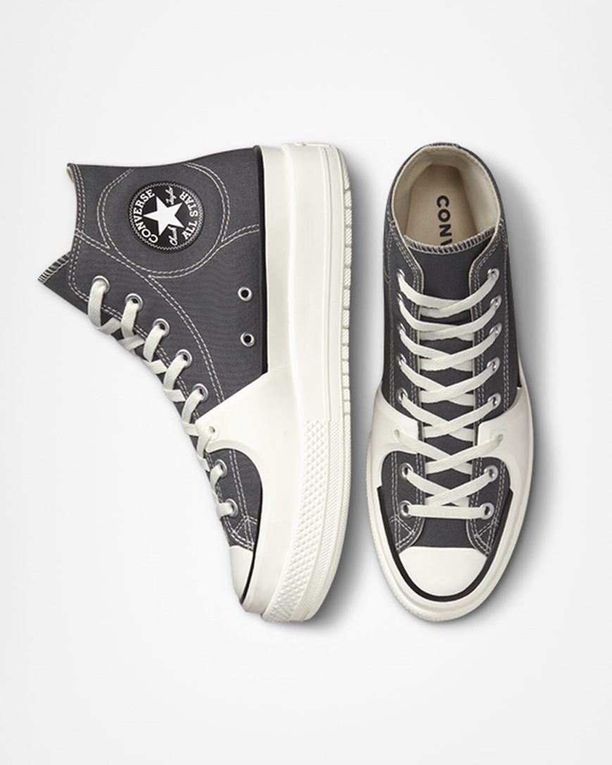 Converse Chuck Taylor All Star Construct Høye Sko Dame Grå Hvite | 095GVCXIO