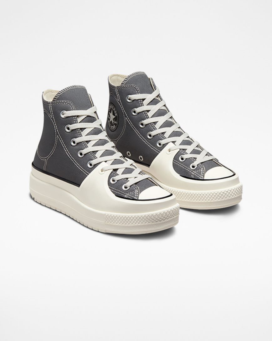 Converse Chuck Taylor All Star Construct Høye Sko Dame Grå Hvite | 095GVCXIO