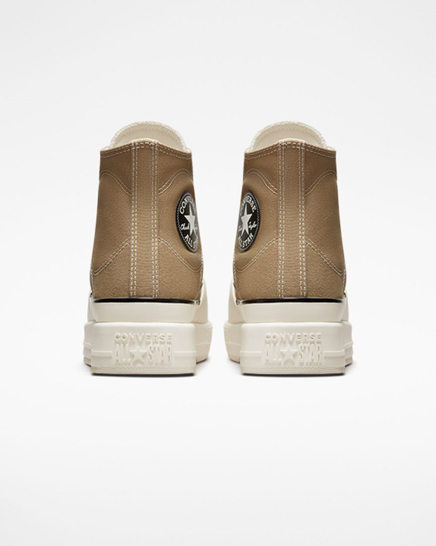 Converse Chuck Taylor All Star Construct Høye Sko Dame Khaki Svarte | 720SRCXOF