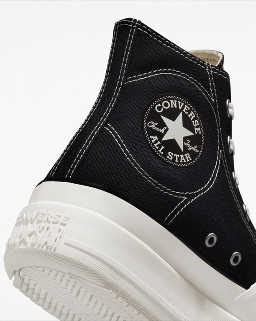 Converse Chuck Taylor All Star Construct Høye Sko Dame Svarte Hvite | 824OKCWZD