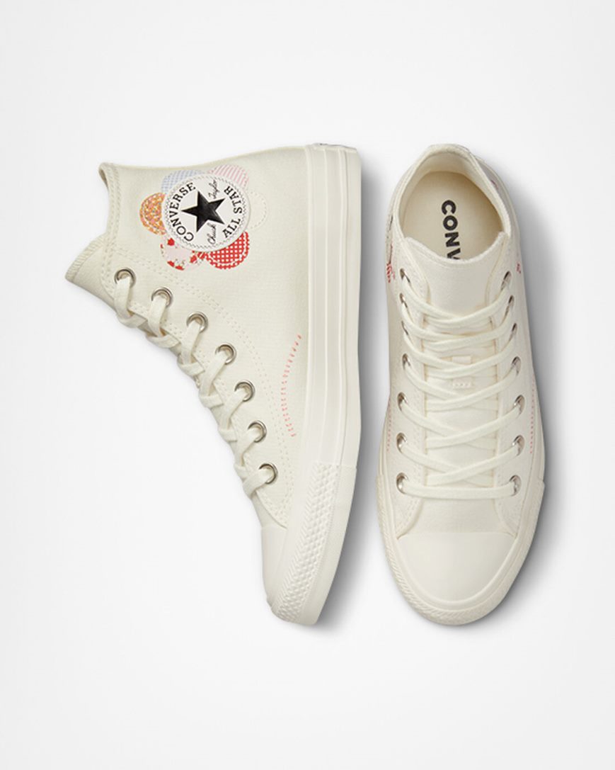 Converse Chuck Taylor All Star Crafted Patchwork Høye Sko Dame Beige Oransje Rosa Svarte | 518FSWRJV