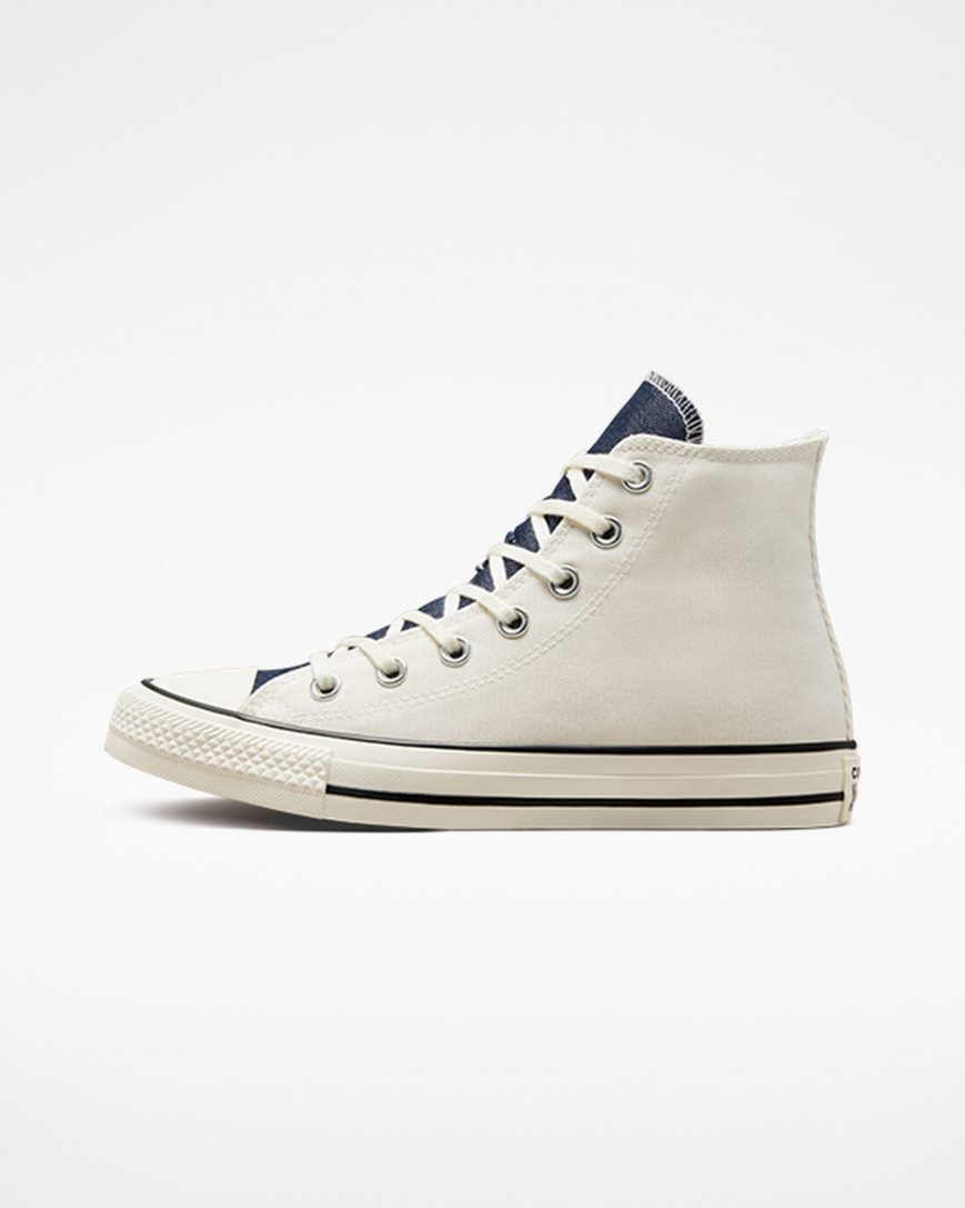 Converse Chuck Taylor All Star Denim Høye Sko Dame Beige Marineblå Olivengrønne | 759MBNAIG