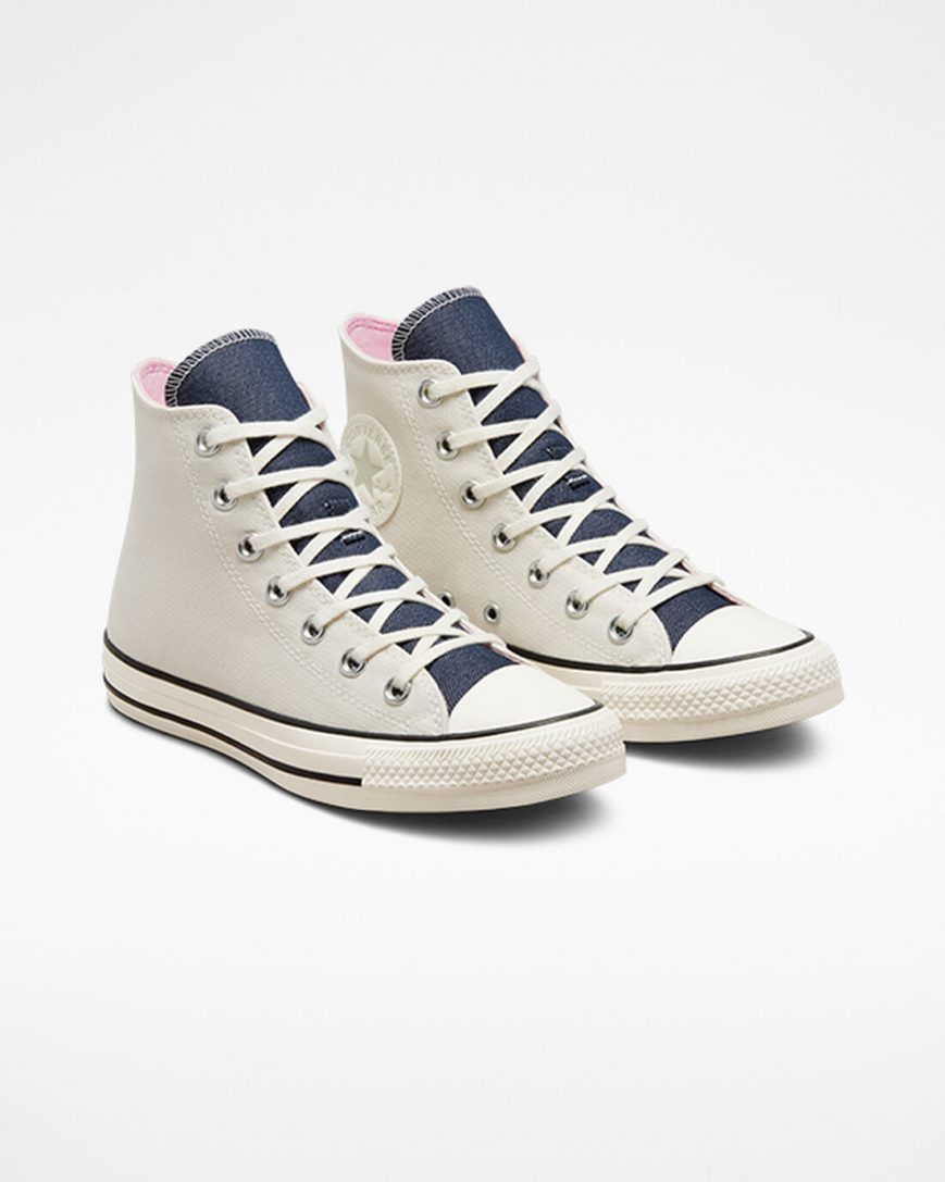 Converse Chuck Taylor All Star Denim Høye Sko Dame Beige Marineblå Olivengrønne | 759MBNAIG